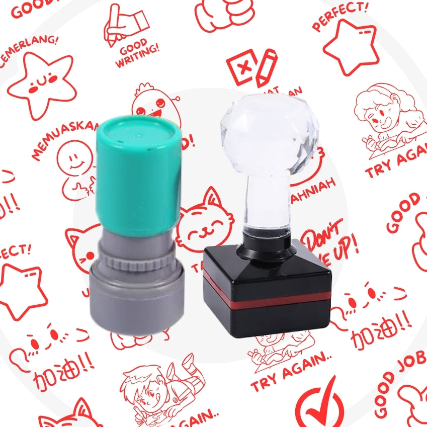 Teacher feedback comment stamp / Cop Guru for Teacher, Students, Parents, kindergarden, art center homework reward ink s