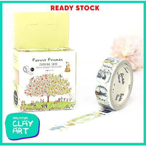 Japanese Washi Paper Masking Tape Kamoi Paper Masking Tape for Journal, Scrapbook and Decoration.