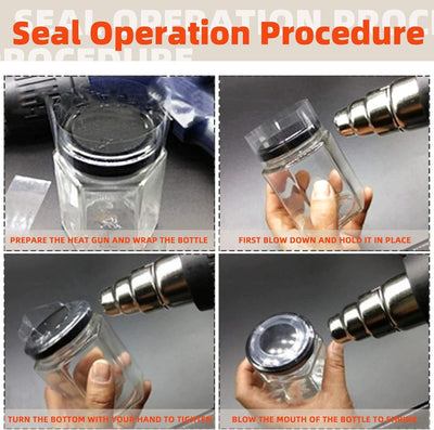 [Tear line] Heat shrink band lid cap sealer for balang kuih sambal glass jar container bottle