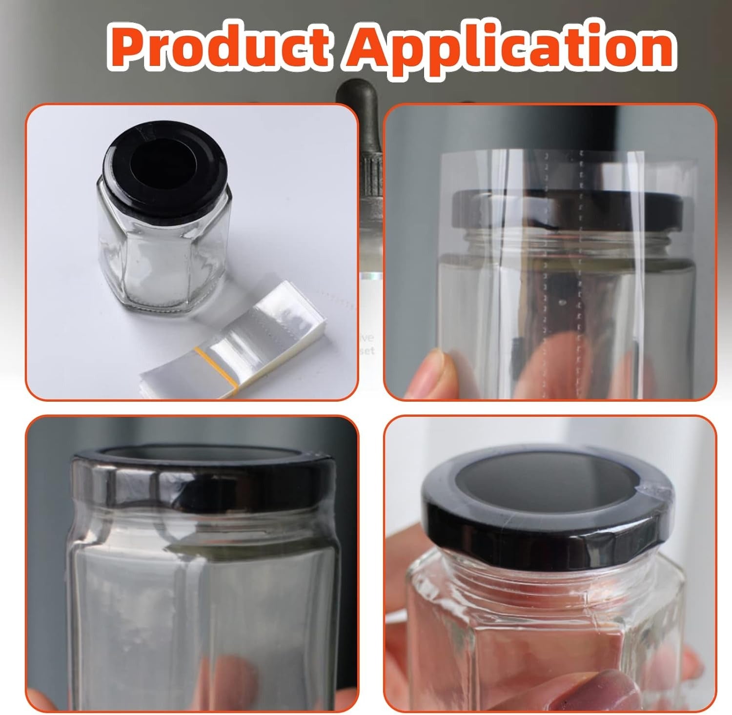 100pcs Heat shrink band lid plastic cap sealer for penutup balang kuih sambal glass jar container bottle