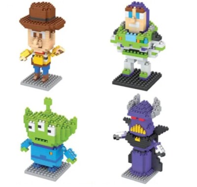 Micro Mini Nano Brick Toy Story Woody Buzz Lightyear Alien Building Blocks Toy