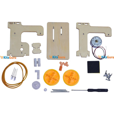Hand Generator 2 (Belt Drive) DIY Puzzle Pack STEM Toy | Science Education Set with Robotic Project | Rbt School Project