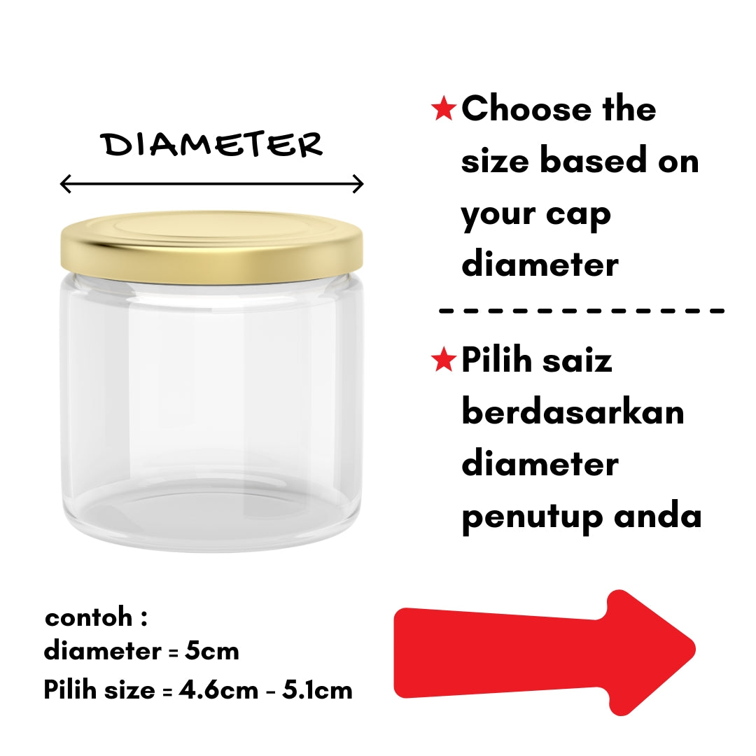 100pcs Heat shrink band lid plastic cap sealer for penutup balang kuih sambal glass jar container bottle