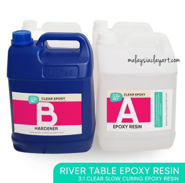 20kg River Table Clear Epoxy Resin Slow Curing | AB Epoxy Resin Table Top Wholesale