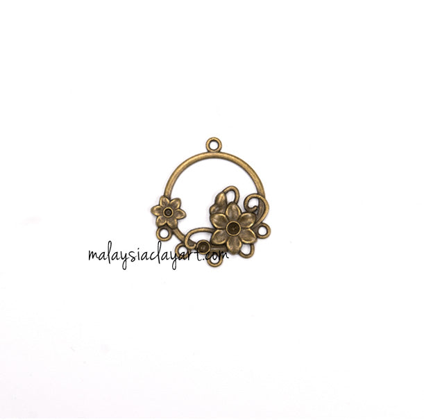 Alloy Flower Vintage Frame Zakka Charm Earring