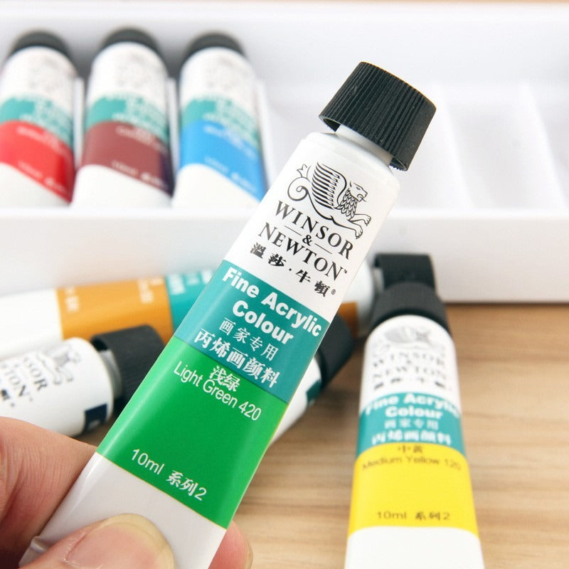 Winsor & Newton Fine Acrylic Color Set of 12 / 18 / 24, 10ML / Tube