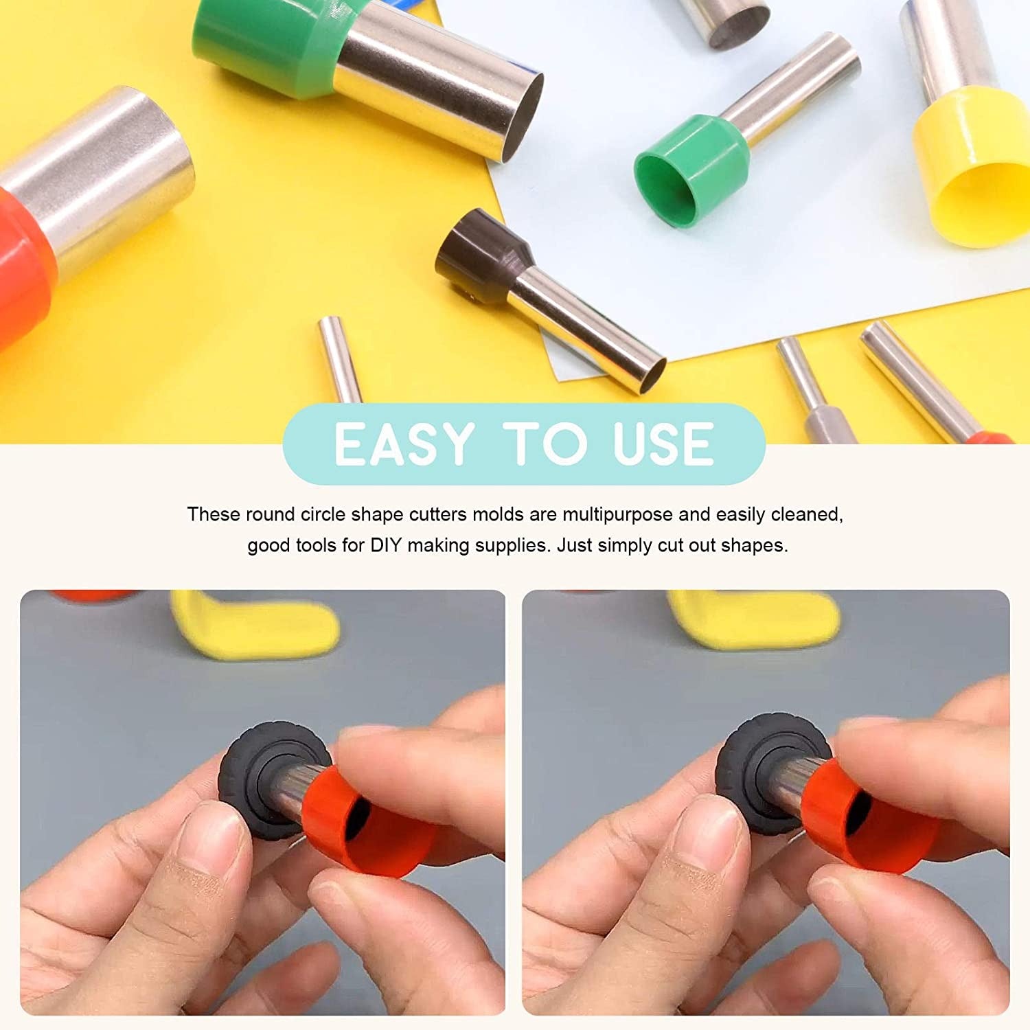 Box Of Round Shape Cutter Stainless Steel 8 Sizes for Art Craft Decoration