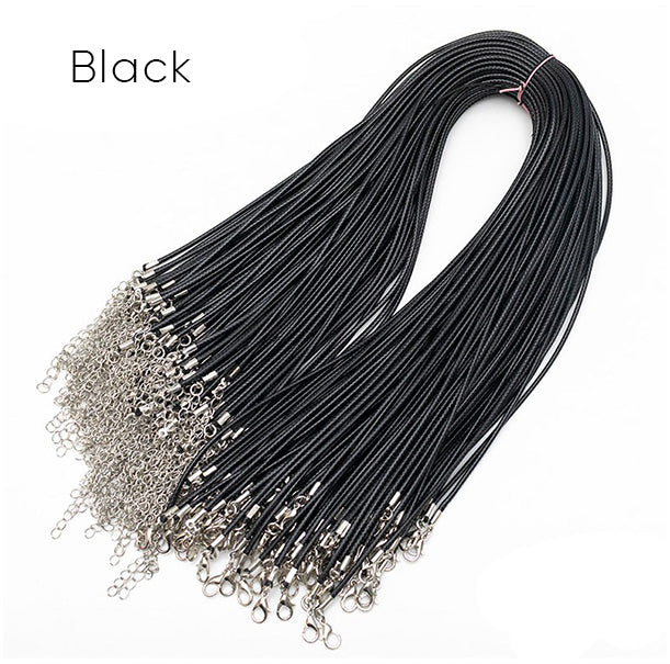 Leather Braided Rope Necklace Cords With Lobster Clasp