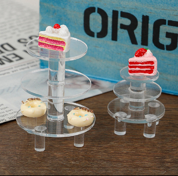 1 x Miniature Acrylic Dessert Pan Cake Stand