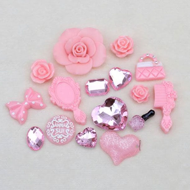 DIY Decoden Rose Resin Cabochon Pack - Light Pink