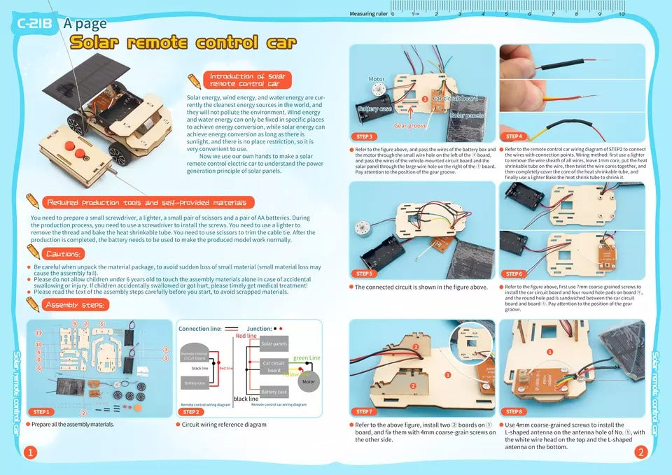 Solar Remote Control DIY Puzzle Pack STEM Toy | Science Education Set with Robotic Project | Perfect for Rbt School Projects