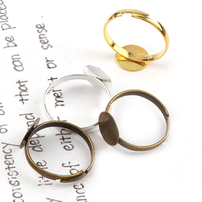 Round Ring Gold Silver Bronze 1pcs Setting DIY Base Ring