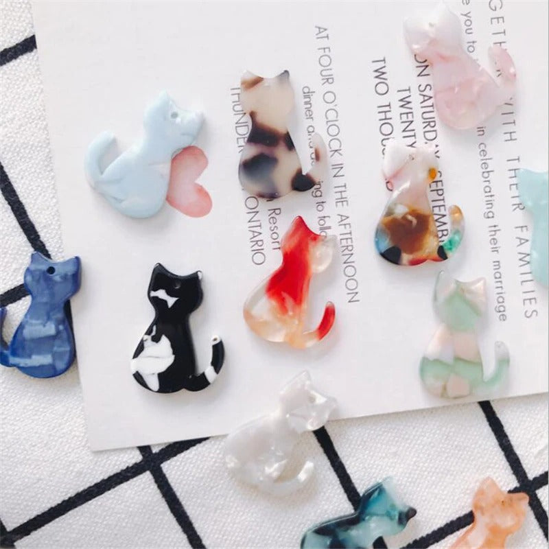Cat Pendants Charm Acrylic Earrings Adorable Jewelry Handmade Accessories