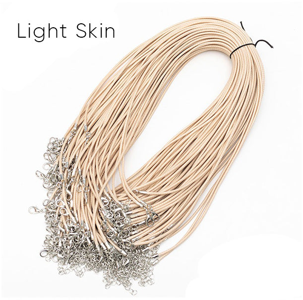 Leather Braided Rope Necklace Cords With Lobster Clasp