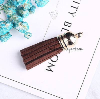 Ultrasuede Leather Tassels with gold cap for Earrings Pendant Jewelry