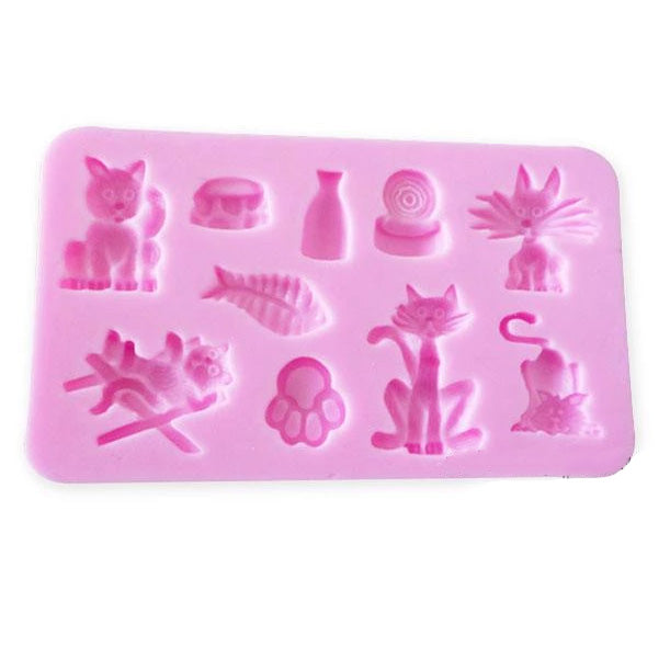 Cat Fish Kitten Pet Theme Silicone Mold