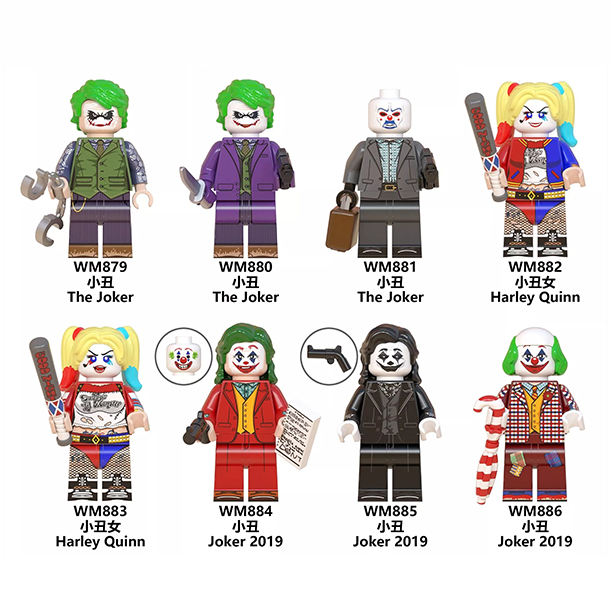 The Joker Heroes Harley Quinn Supervillains Building Blocks Toys Lego Minifigures WM6080