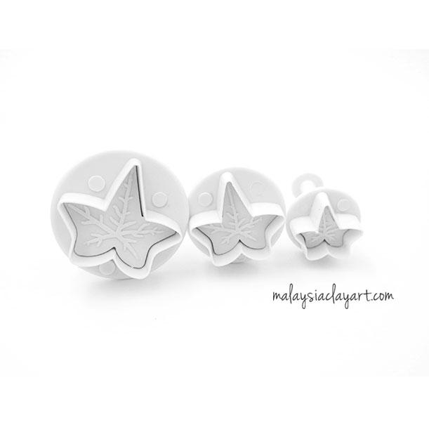 Veined Ivy Leaf Plunger Cutter - Set of 3