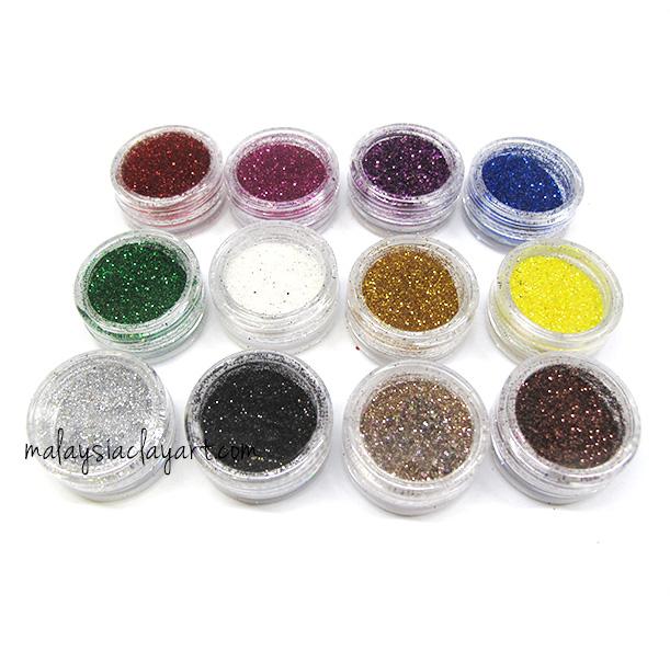 12 Colors Set Glitter Dust Powder
