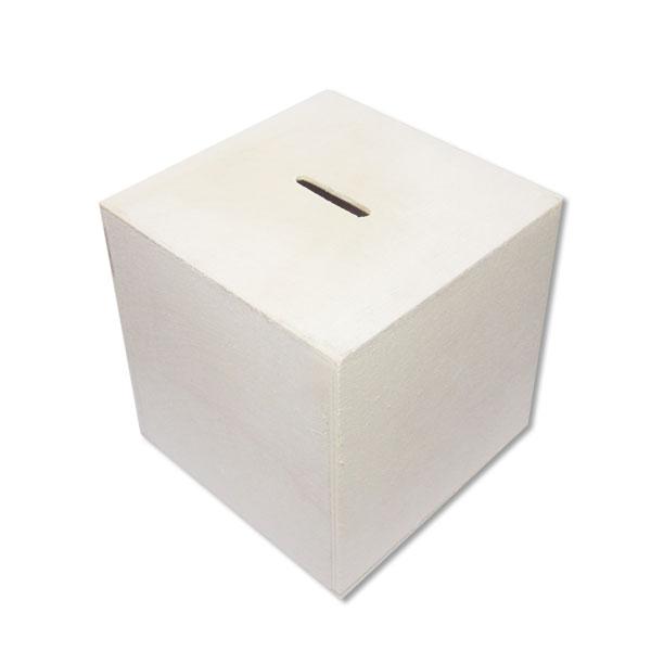 Wooden Square Coin Bank