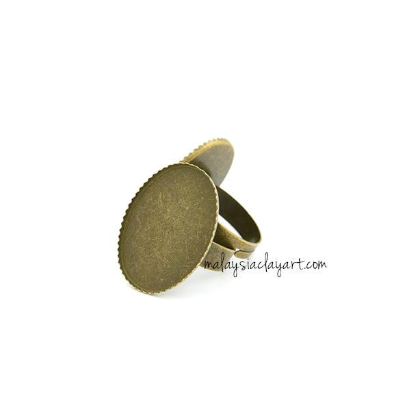 1 x Zakka Bronze Oval Ring Setting DIY Base Ring