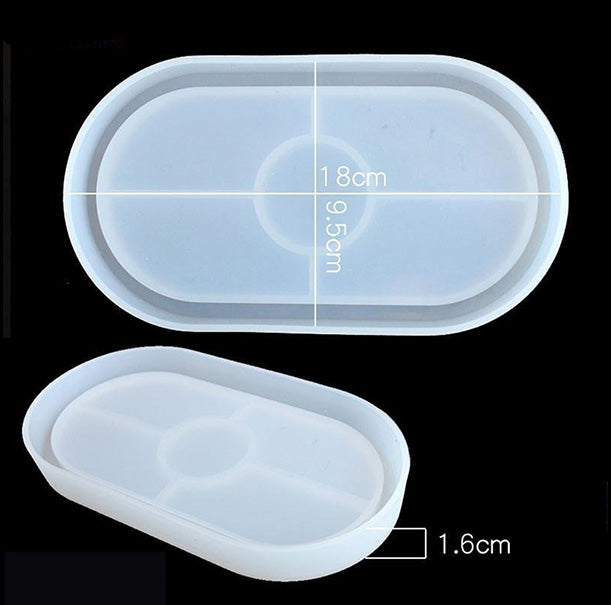 Oval Coaster Silicone Mold For Plaster Craft, Tray, Decoration, Plates, Plates, Casting Jewelry, DIY Crafts