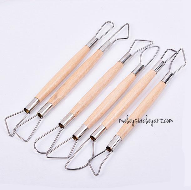 6 PCS Double Ribbon Sculpture Cutter Clay Carving Pottery Hand Tool Craft Set