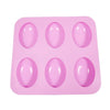 Oval Egg Silicone Mold Bakeware Bar Soap Making Mould DIY | 6 Cavity