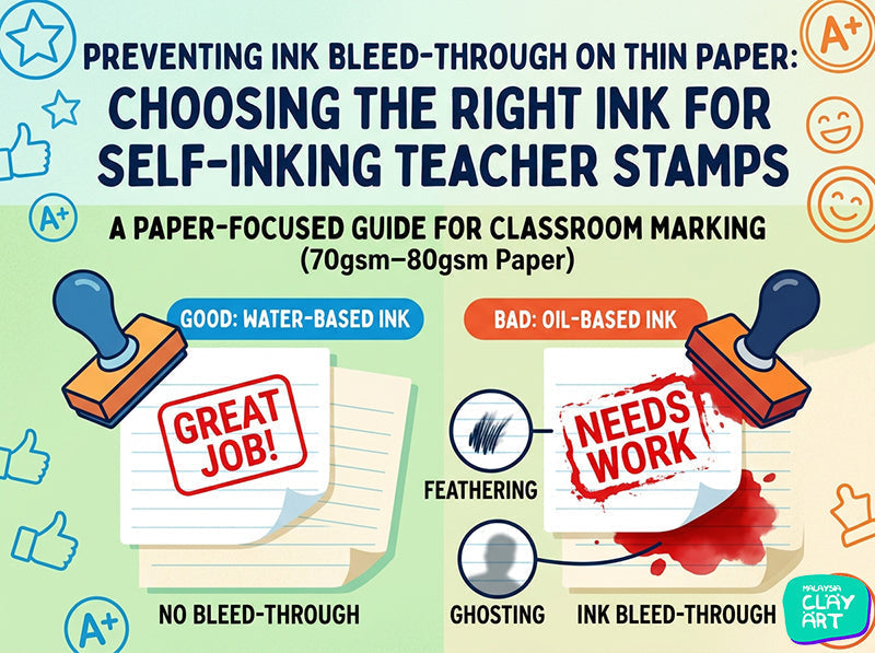 Preventing Ink Bleed-Through on Thin Paper: Choosing the Right Ink for Self-Inking Teacher Stamps