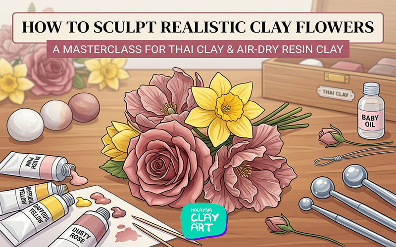 How to Sculpt Realistic Clay Flowers Using Thai Clay and Air-Dry Resin Clay