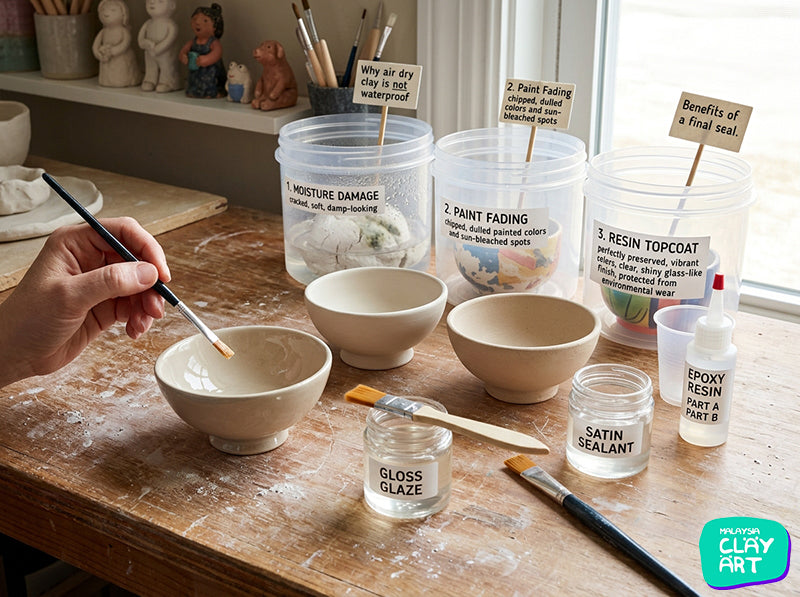 Essential Sealants & Glazes for Air Dry Clay: Gloss, Satin, and Waterproofing