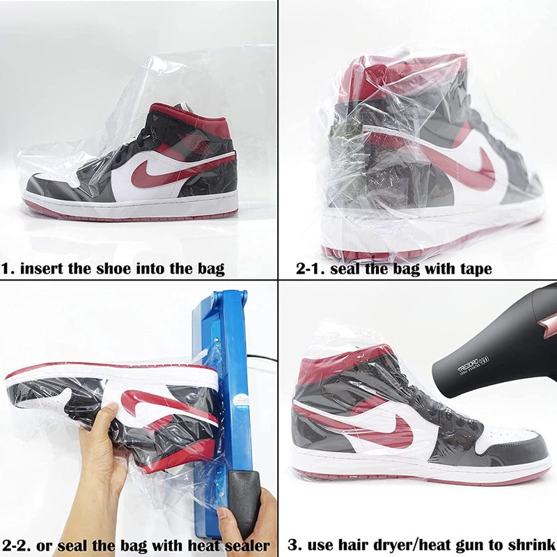 Shoe Heat Shrink Wrap Pembalut Plastic Wrap Untuk kasut 25cm 35cm 30cm wrap roll and bag