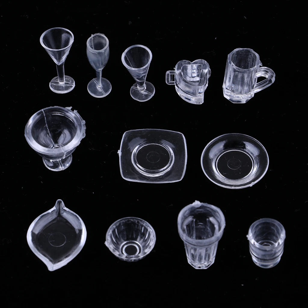 13 pcs Assorted Random Miniature Glassware Wine Glass Ice Cream Cup Pl ...