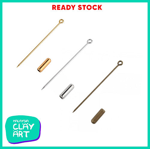 Shawl Pin, Tudung Pin, Hijab Pin with Cap and Base - (5 in pack)