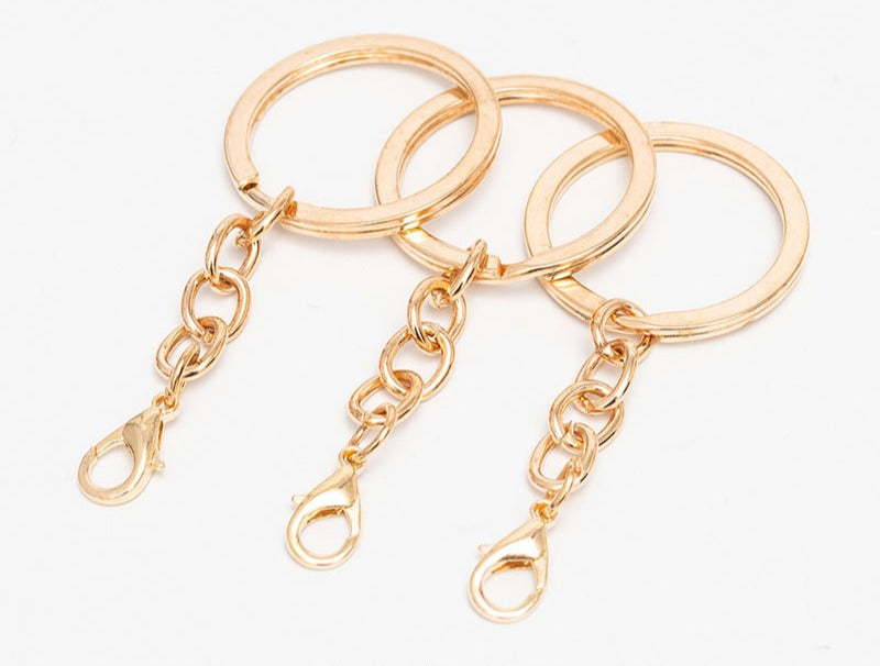 Keychain Split Ring, Eye Pin Screw, lobster hook, lobster clasp