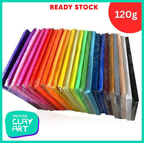Polymer Clay 120g Malaysia Clay Art Oven Baking Clay For Earring Jewelry Miniature Keychain Tanah Liat 烘烤陶泥