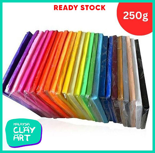 Polymer Clay 250g Malaysia Clay Art Oven Baking Clay For Earring Jewelry Miniature Keychain Tanah Liat 烘烤陶泥