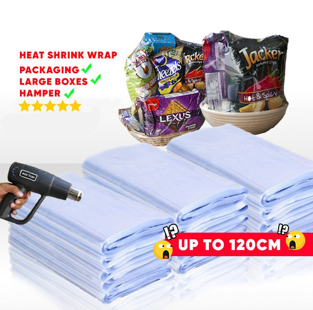 Heat Shrink Plastic Sealer Packaging 1kg Heat Shrink Wrap Tube Bungkusan Kotak Balang Kasut Botol Buku Handphone Hamper