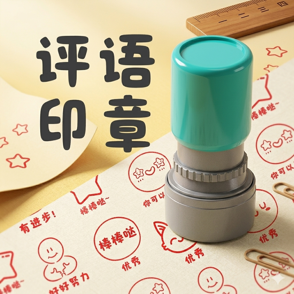 老师评语印章 Pre-ink Teacher home work Reward Ink Stamp Chop
