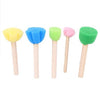 Wooden Sponge Painting Brush 5pcs Foam Brush