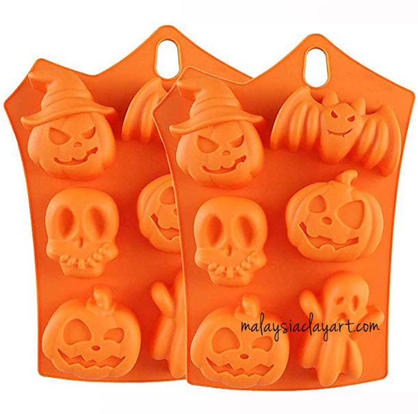 Halloween Pumpkin Silicone Molds 6-Cavity