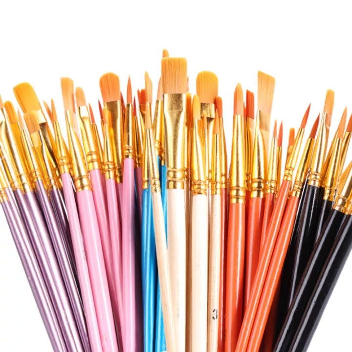 Painting Brush Different Shape 10pcs for Watercolor, Acrylic, oil paint, gouache