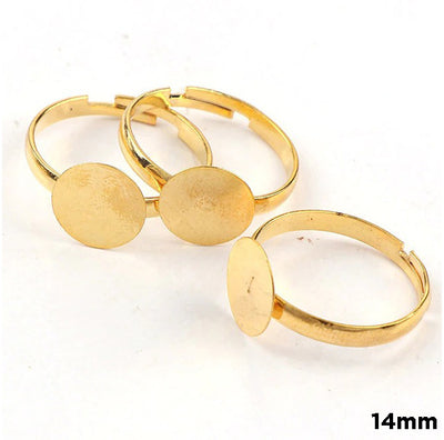 Round Ring Gold Silver Bronze 1pcs Setting DIY Base Ring