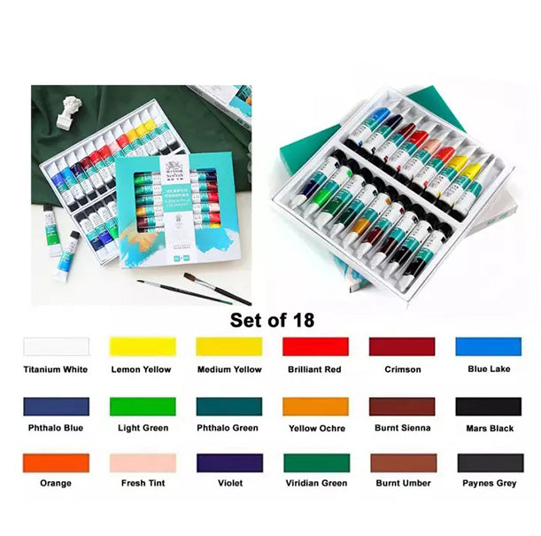Winsor & Newton Fine Acrylic Color Set of 12 / 18 / 24, 10ML / Tube