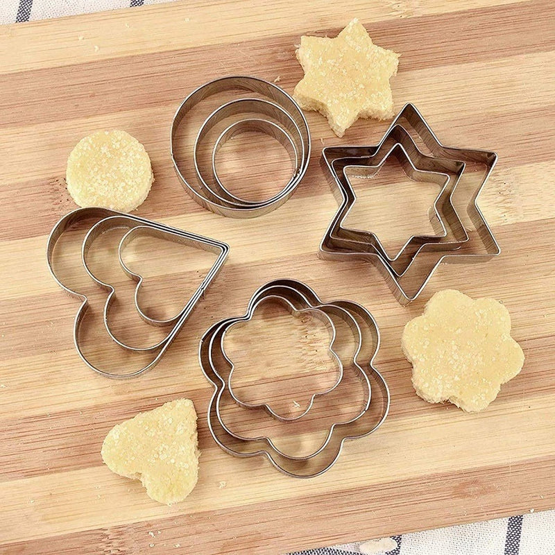12 Pieces Cookie Cutter Stainless Steel Cookie Cutter with Different Shape