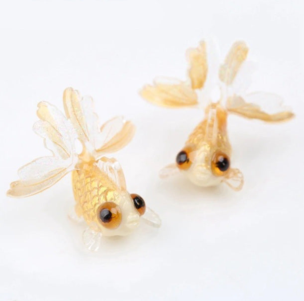 Mini Goldfish Pendants Charm Acrylic Earrings Adorable Jewelry Handmade Accessories