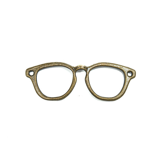 1 x Spectacles Glasses Necklace Pendant Shape Frame Bronze