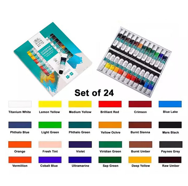 Winsor & Newton Fine Acrylic Color Set of 12 / 18 / 24, 10ML / Tube