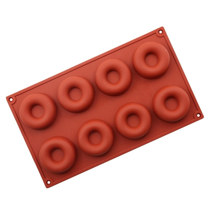 Donut 8 cavity Silicone Mold Donut, Chocolate, Pudding