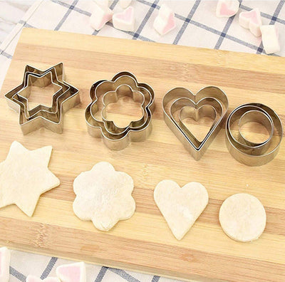 12 Pieces Cookie Cutter Stainless Steel Cookie Cutter with Different Shape